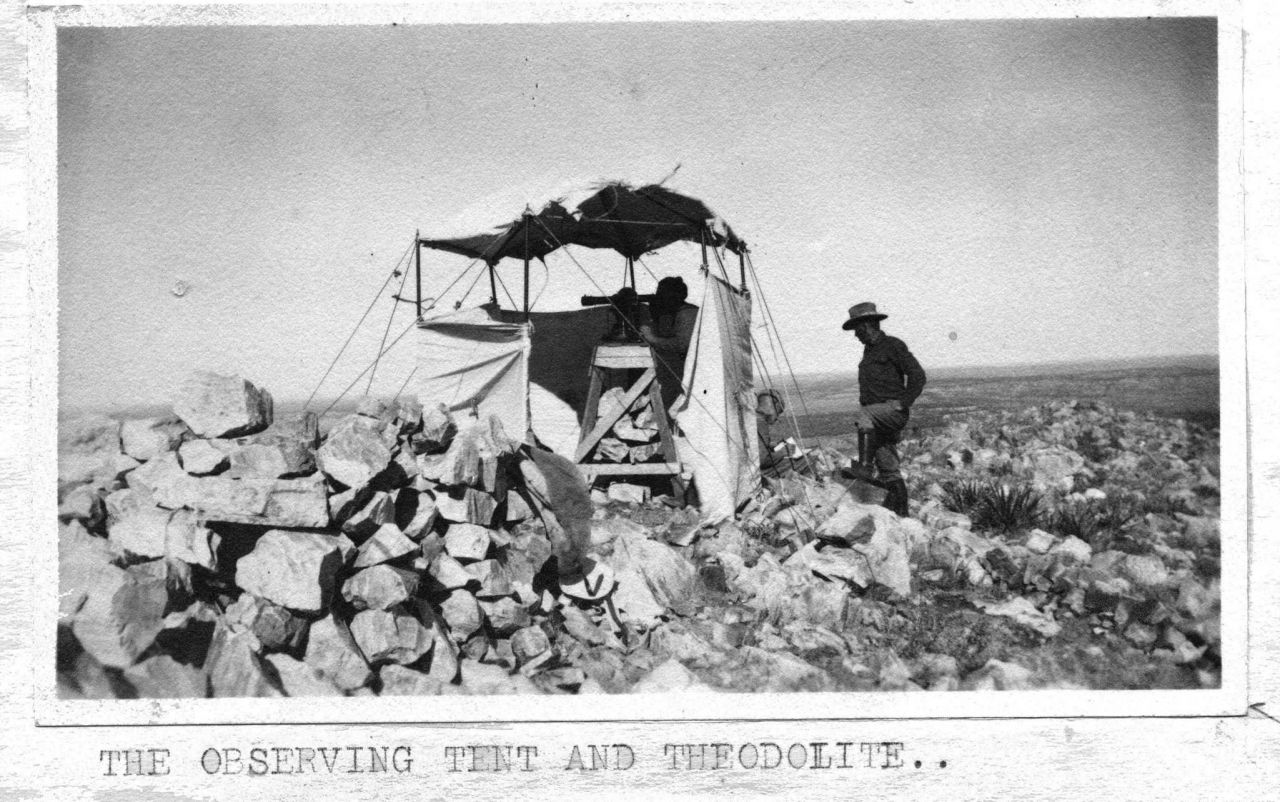 The observing tent and theodolite. Photo