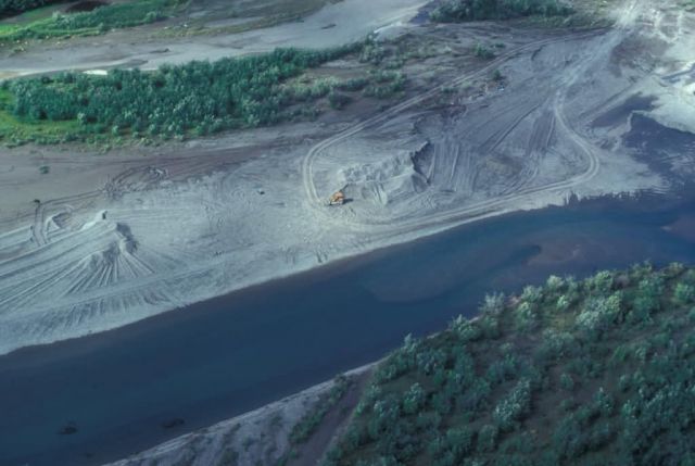 Gravel Extraction at Noatak Village - Aerial View Picture