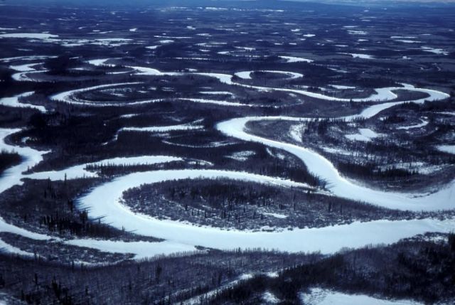 Yukon Flats Frozen Wetlands - Aerial View Picture