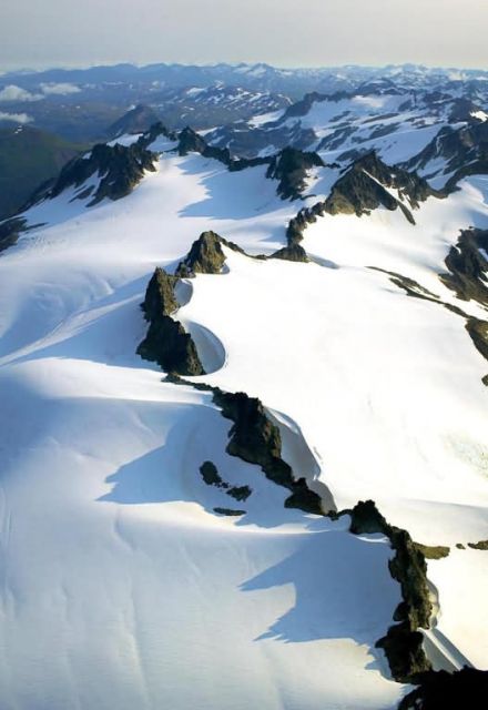 Snow-covered Mountain Peaks - Aerial View Picture