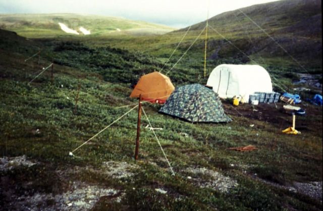 Cape Thompson Camp with electric fence, 1991 Picture
