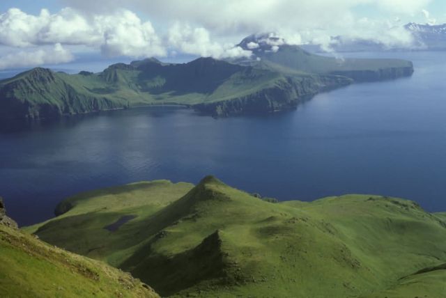 Uliaga Island, seen from Kagamil Island, 1987 Picture