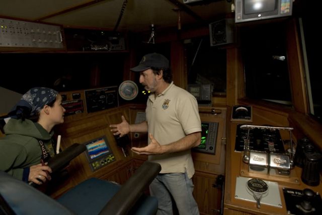 MV Tiglax First mate Billy Pepper on the bridge Picture