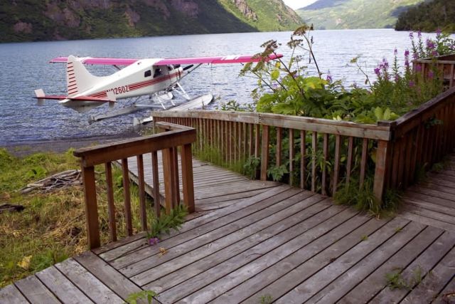 USFWS Uganik Lake Cabin Deck and Floatplane Picture