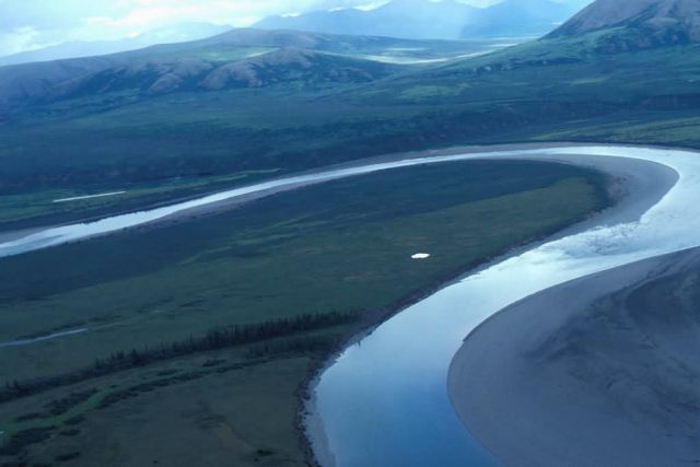 Lower Half of Noatak River in Summer - Aerial View Picture