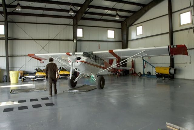 Kanuti manager Mike Spindler at aircraft hanger in Bettles, Alaska Picture