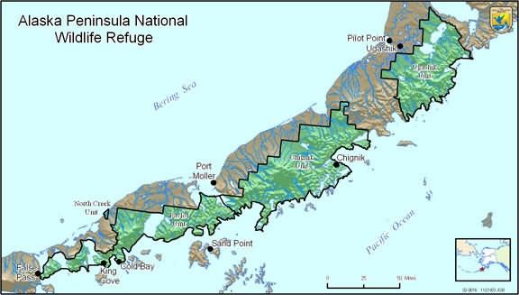Boundary Map of the Alaska Peninsula National Wildlife Refuge Picture