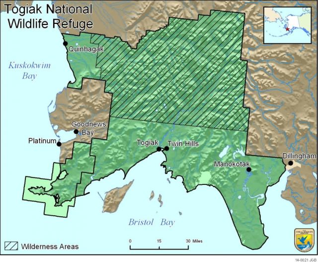 Boundary Map of the Togiak National Wildlife Refuge Picture