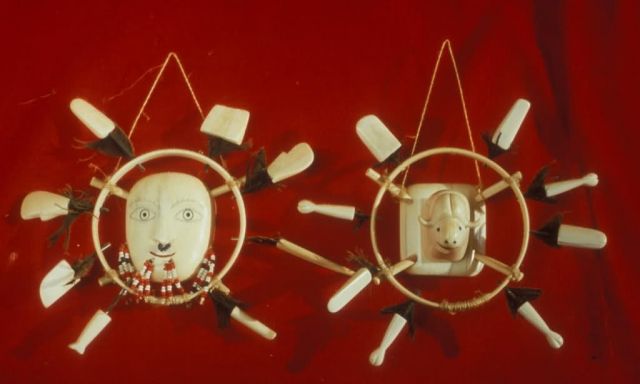 Yup'ik Eskimo Ivory Masks Picture