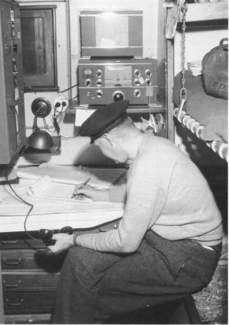 Ellson at the Radiophone on the M/V WASHINGTON Picture