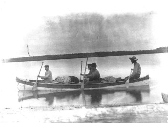 USGS party and Boy in Kayak, Bethel, 1898 Picture