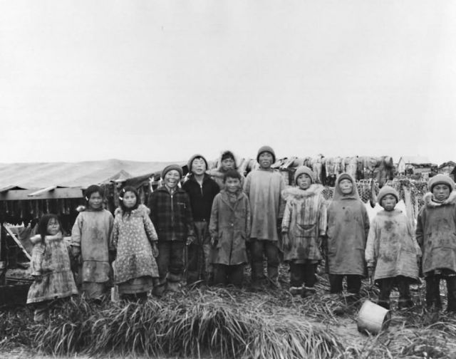 Group Portrait of Nunivak Children Picture