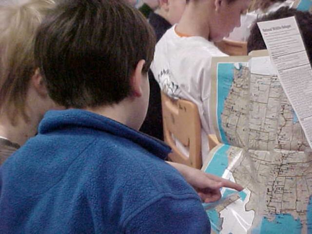 Boy Looks At Refuge Visitor's Map Picture