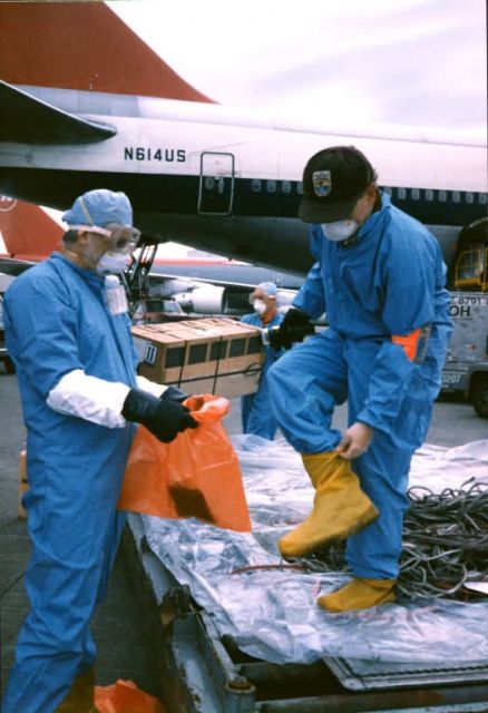 Law enforcement Inspector in Hazmat suit Picture