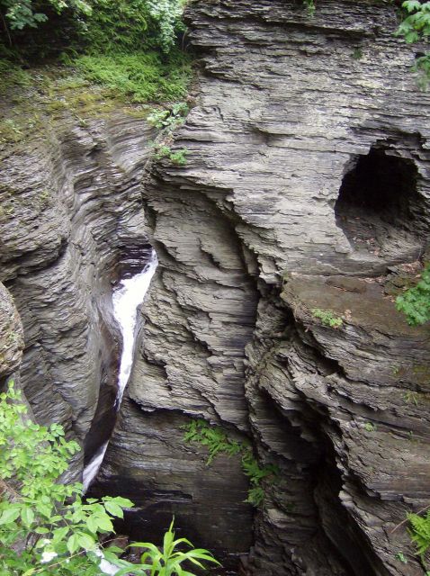 Stream following a steep and narrow canyon at Watkins Glen State Park. Picture