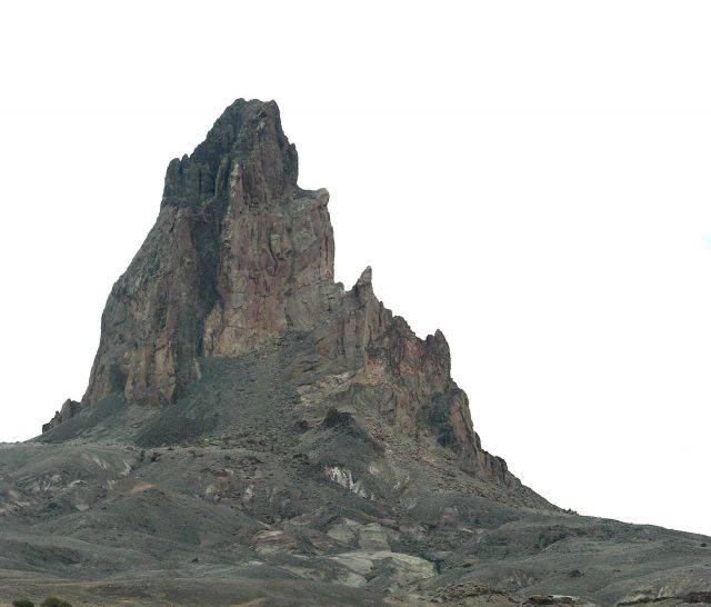 Shiprock, a volcanic plug. Picture