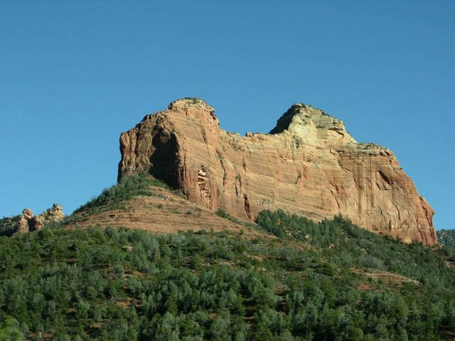 Erosional remnant of a sandstone mesa outside Sedona. Picture