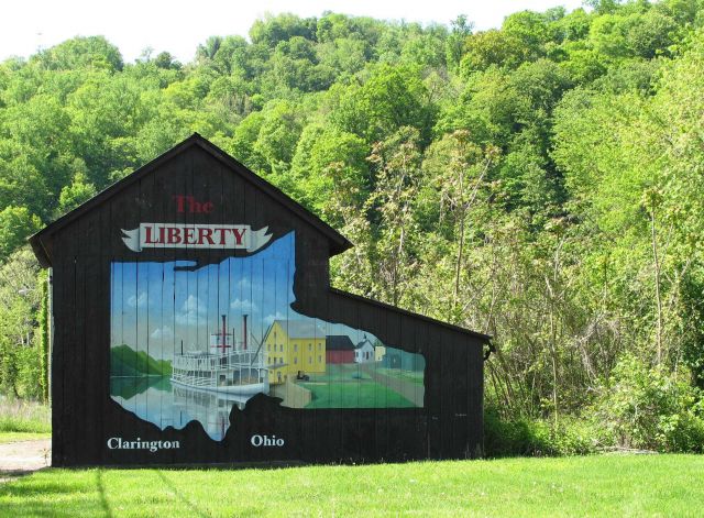 Riverboat days remembered on a barn Picture