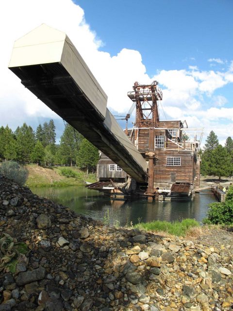 The Sumpter gold dredge, abandoned since the 1950's, which harvested roughly a cubic yard of gold. Picture