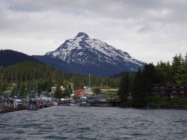 Mount McGinnis seen rising above Juneau. Picture