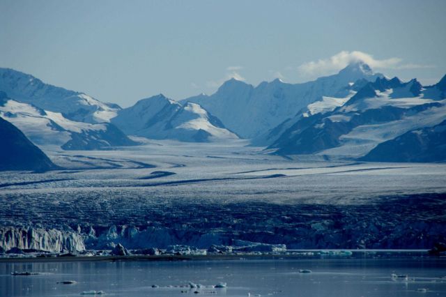 Cordova area, panoramic view of Miles Glacier. Picture