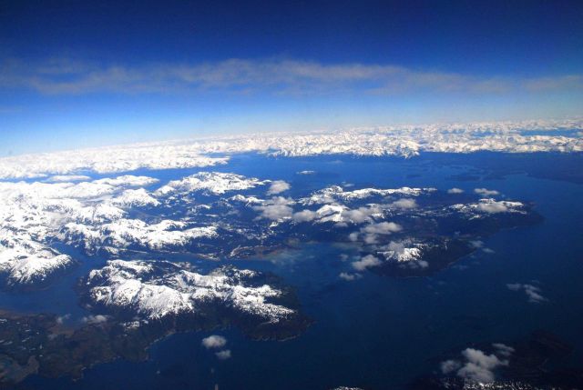 Glacier Bay from a commercial aircraft on its way to Anchorage Picture