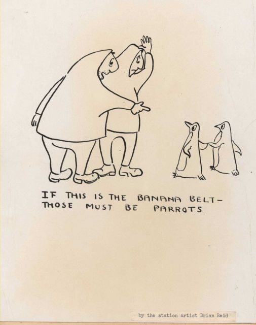 Cartoon joking about the relatively 