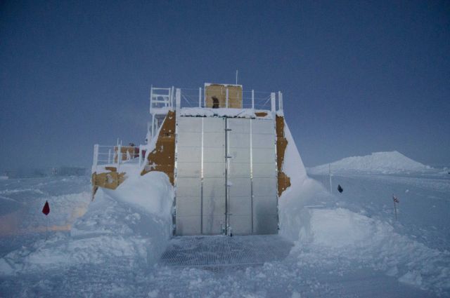 Balloon launch facility in late winter. Picture