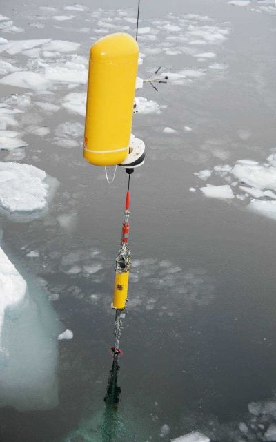 The marine profiling instruments are set up to motor up and down the cable to prescribed depths Picture