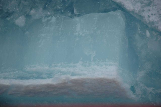 Sea-ice overturned by the moving icebreaker USCG Icebreaker HEALY during a NOAA-sponsored expedition to study the marine life of the Canada Basin. Picture