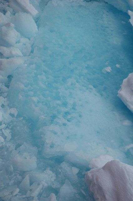 Ice floes turned around by the moving icebreaker frequently show a rotten appearance due to the melting processes occurring in all levels of the ice s Picture