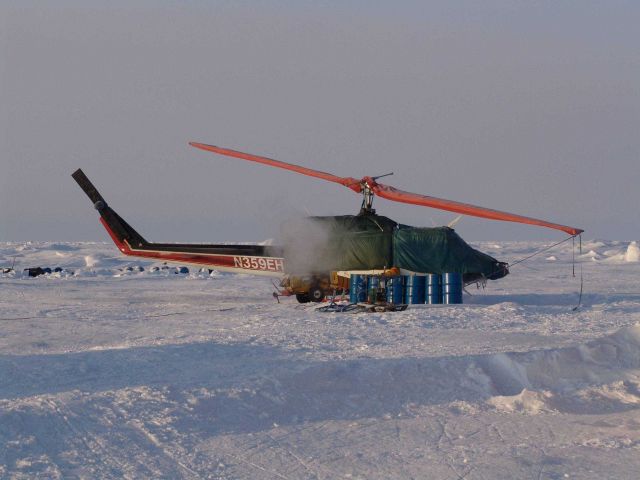 Helicopter transportation for studies of ice in vicinity of ice camp Picture