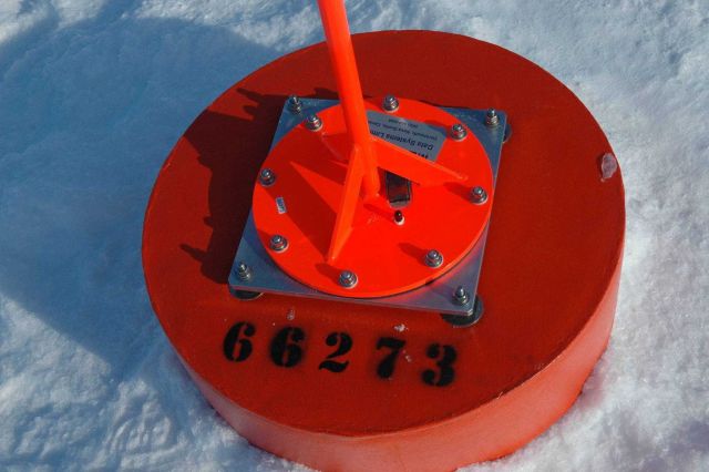 Identifying number of Metocean ice beacon. Picture