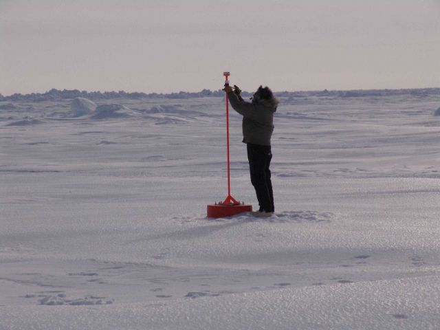 Servicing a Metocean ice beacon buoy. Picture