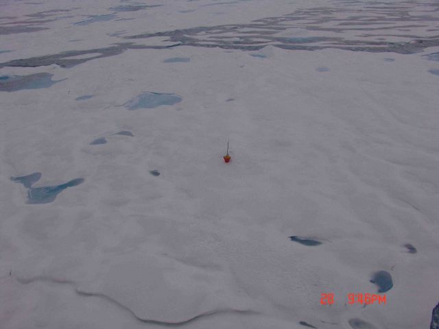 Ice buoy left to its uncertain future as the ice will melt and remelt, it will drift, and perhaps this area will be subjected to crushing forces throw Picture