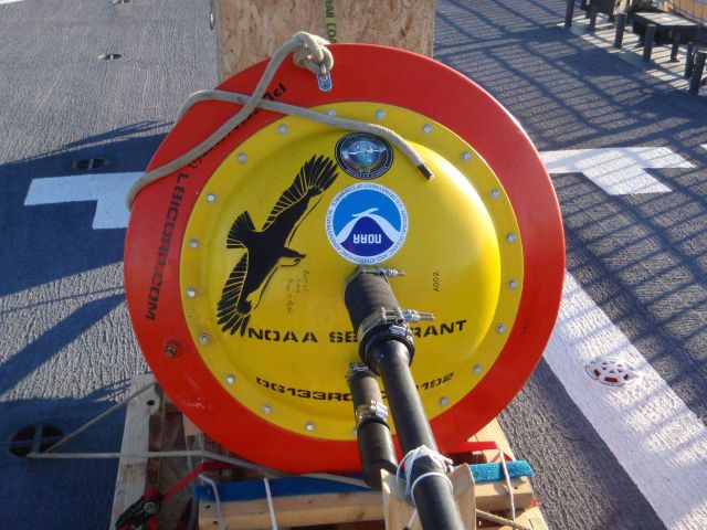 A NOAA ice buoy ready for deployment. Picture