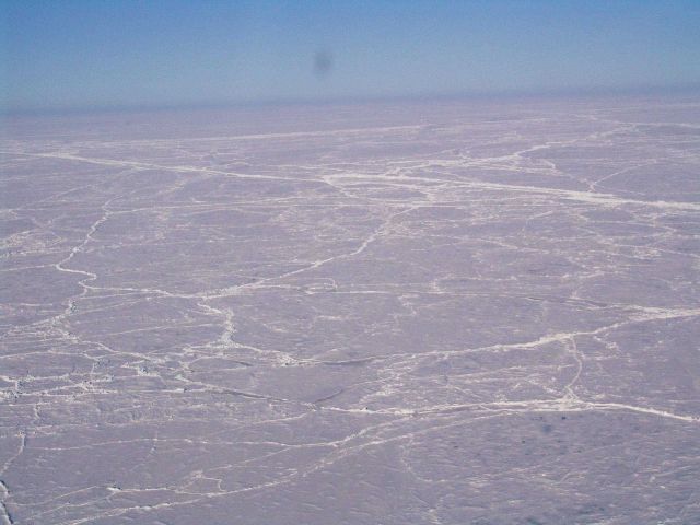 Pack ice with pressure ridges criss-crossing in seeming random fashion Picture