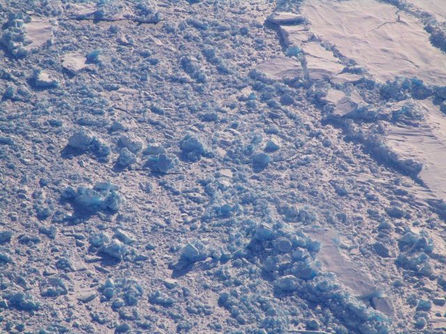 Brash ice frozen in place. Picture