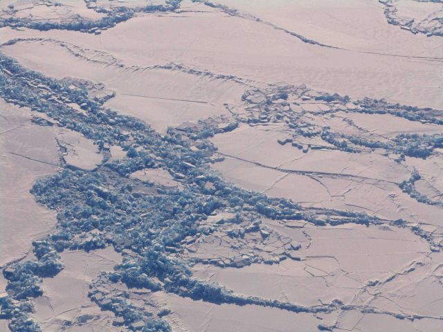 Remarkable pattern of pressure ridges and large blocks of upthrown ice Picture