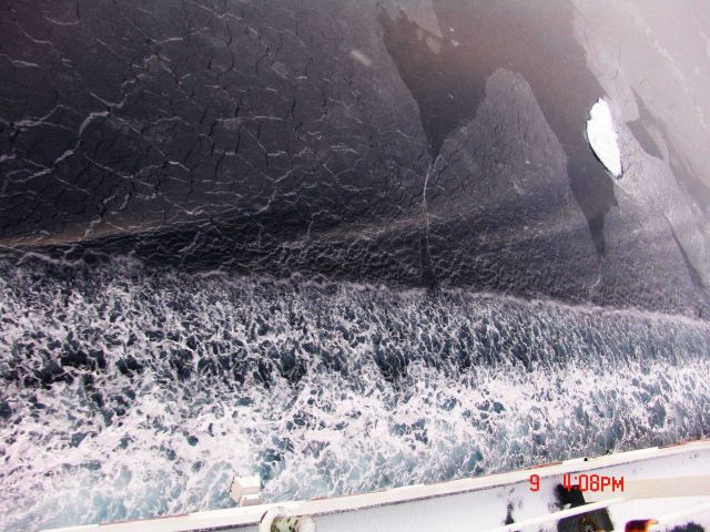 The CGC HEALY cuts through and area of dark nilas Picture