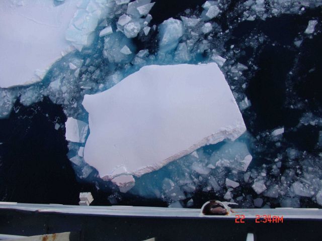 Small floe surrounded by brash ice Picture