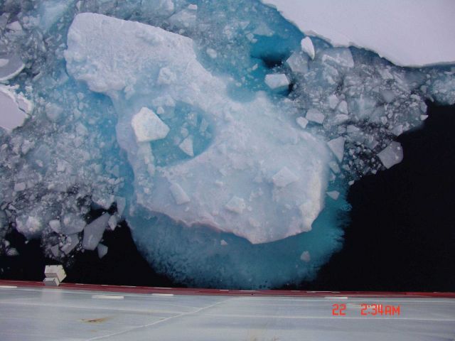Small floe surrounded by brash ice Picture