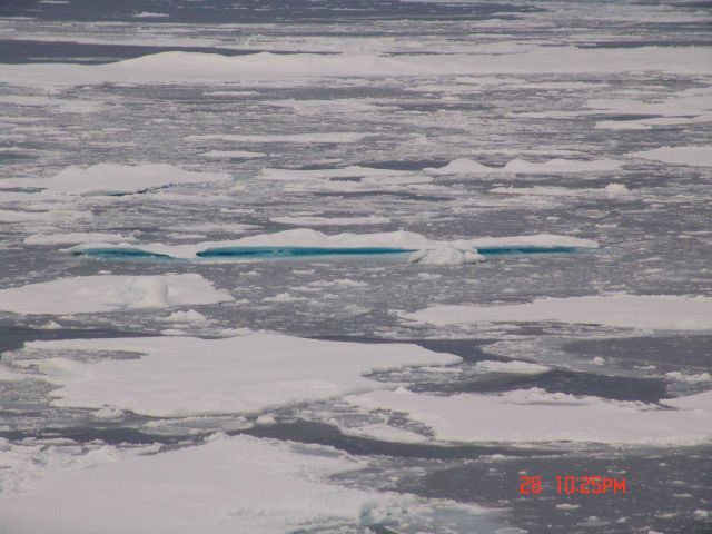 Ice floes interspersed with nilas ice and brash ice. Picture