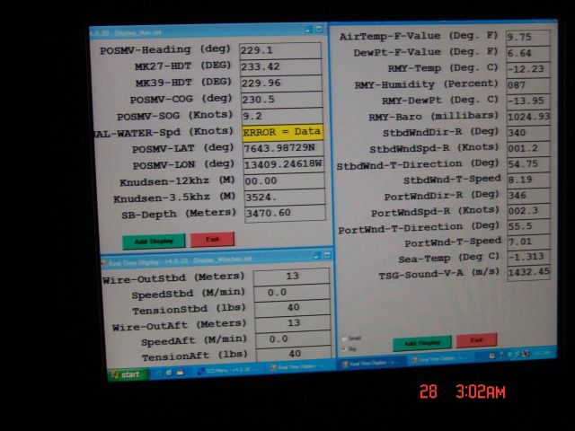 Navigation display on USCG icebreaker HEALY at 76 44 N, 134 09 W Picture