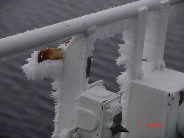 Rime on railing of USCG icebreaker HEALY Picture