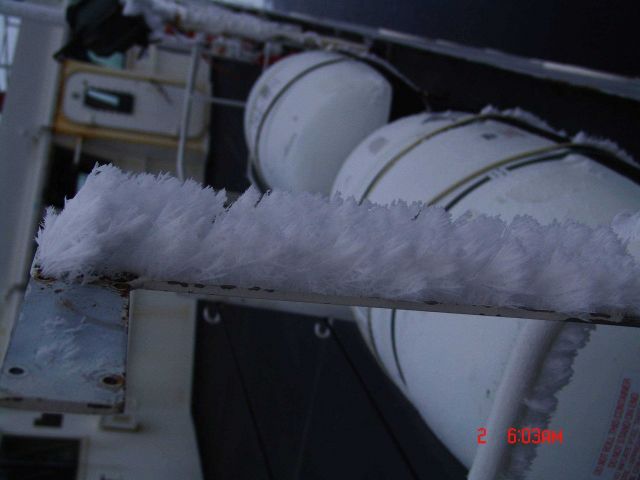 Rime on railing of USCG icebreaker HEALY Picture