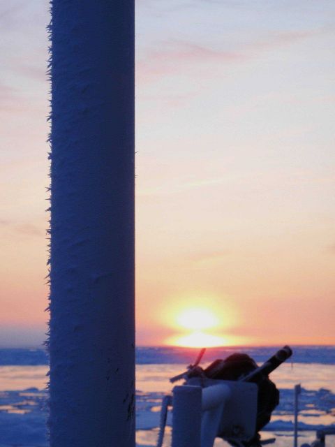 Rime ice on stanchion Picture
