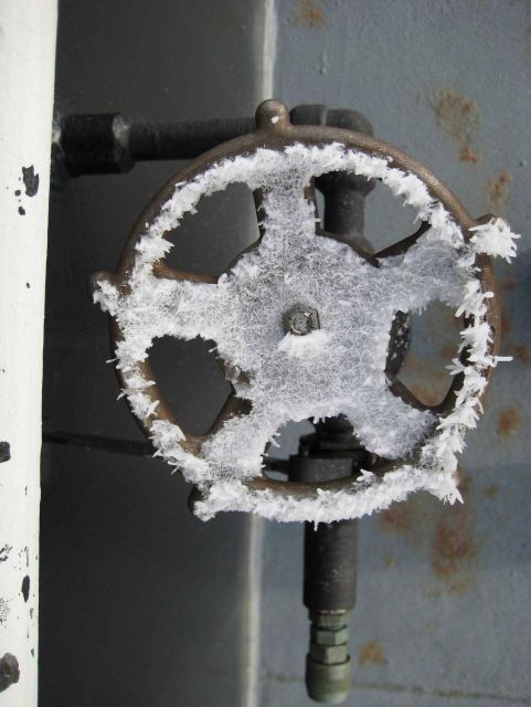 Rime ice on valve Picture