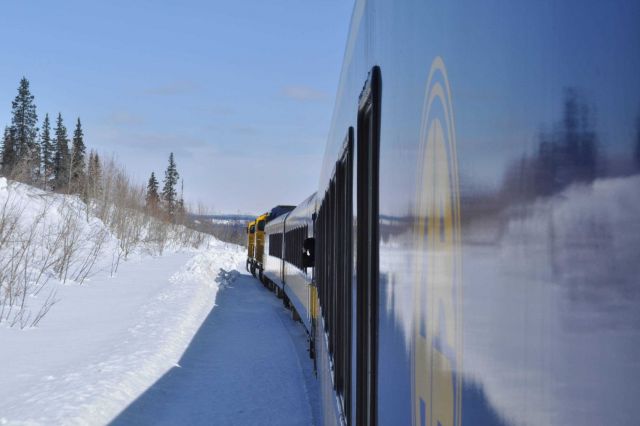 A scene along the Alaska Railroad Aurora Winter Train. Picture
