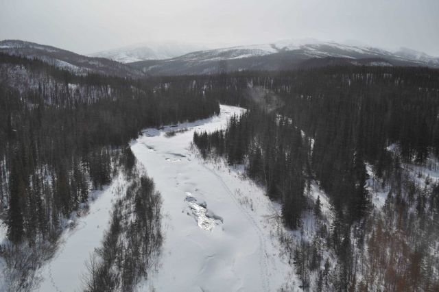 A scene along the Alaska Railroad Aurora Winter Train. Picture